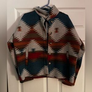 Blue Busa Aztec Western Jacket